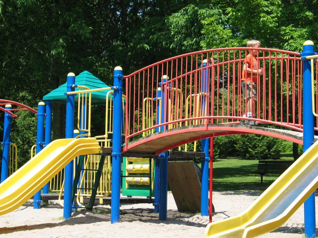 having fun at the playground at darlington provincial park