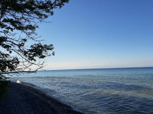 Picture of Lake Ontario taken from the beach while car camping at presqu'ile provincial park near Brighton, Ontario