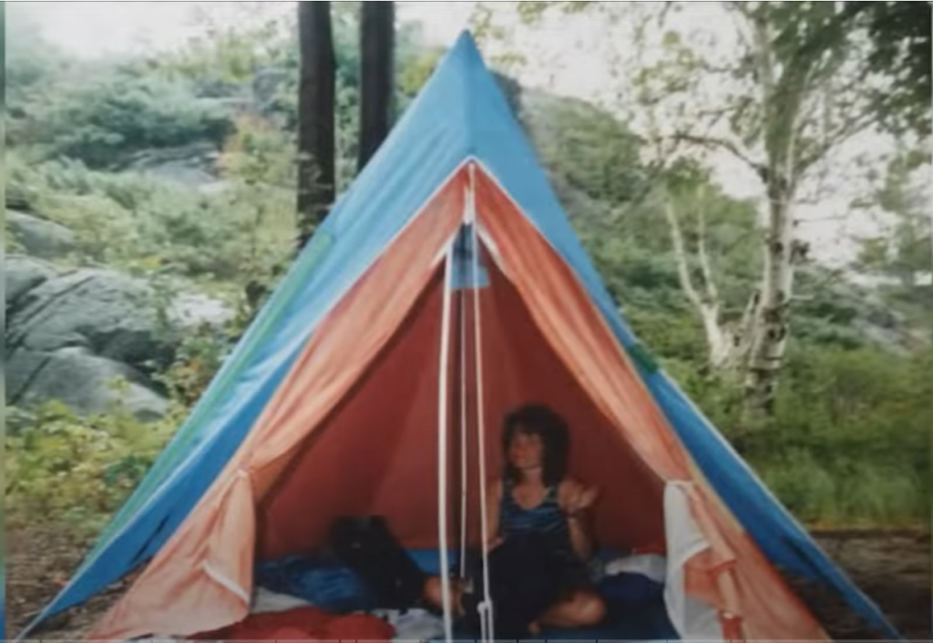 picture of Cheryl Coles from Camping with the Coles in a tent backcountry camping